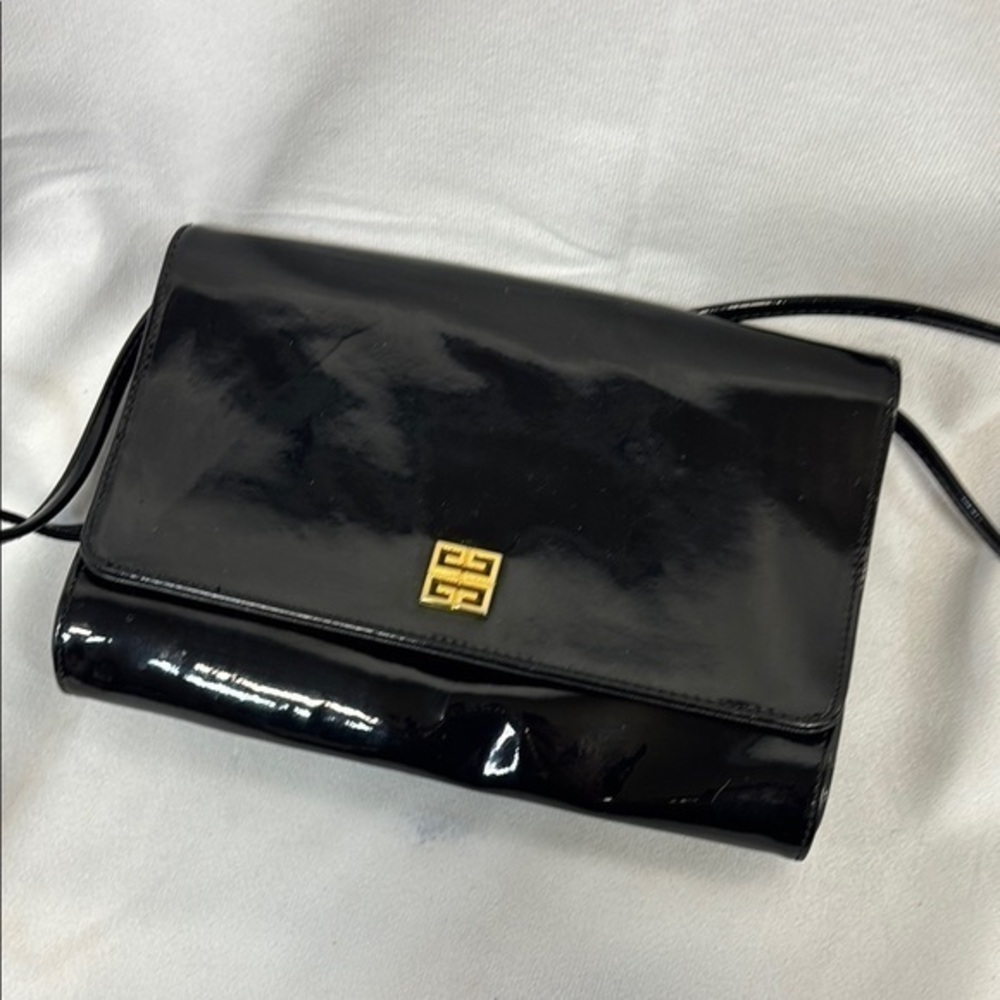 Givenchy vintage Black Patent Leather Crossbody Bag purse
